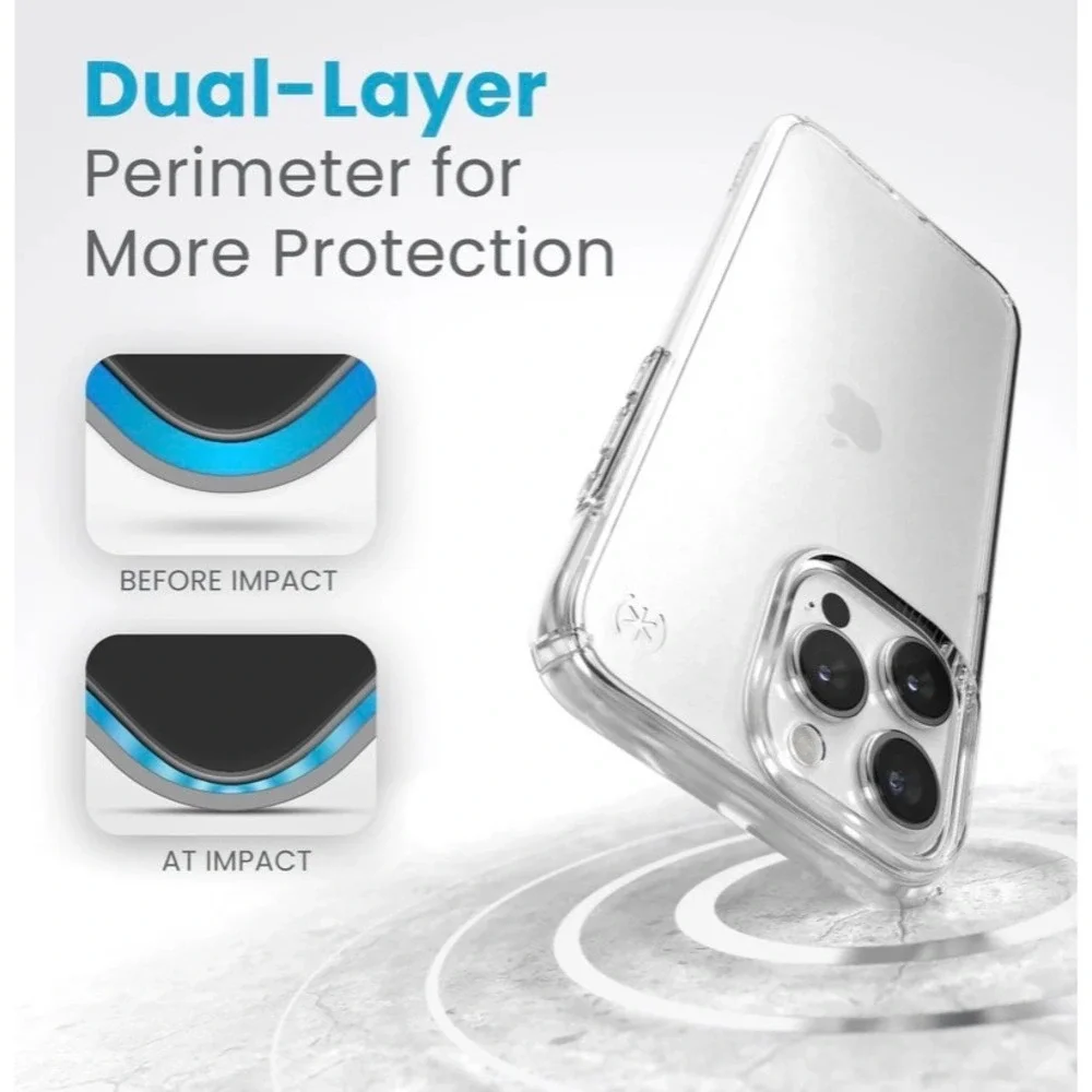 Speck Presidio Perfect-Clear iPhone 15 Pro Max‎ Case 13ft Drop Protection Clear